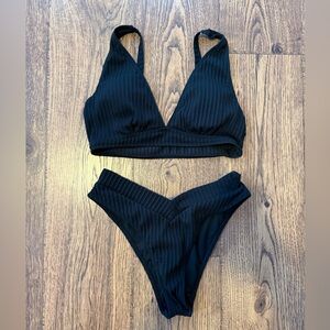 Black Bikini with High Cut Bottoms